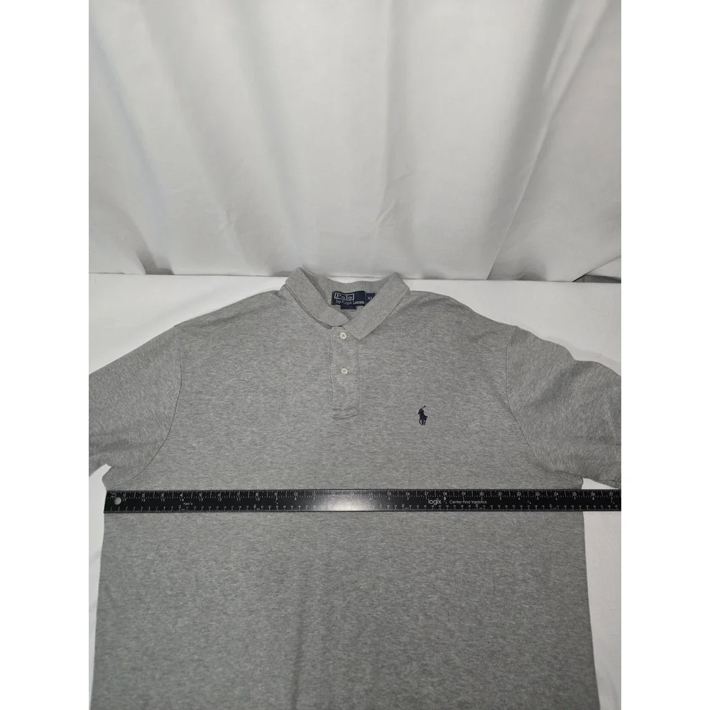 Polo Ralph Lauren Gray Grey Short Sleeve 100% Cotton Polo Shirt Men's Size XL